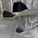 FALL FLASH SALE: L/XL American Hat Makers Black Straw Hat w/ crystal rhinestones