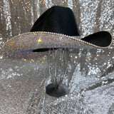 FALL FLASH SALE: L/XL Black Straw Hat w/ ab rhinestones