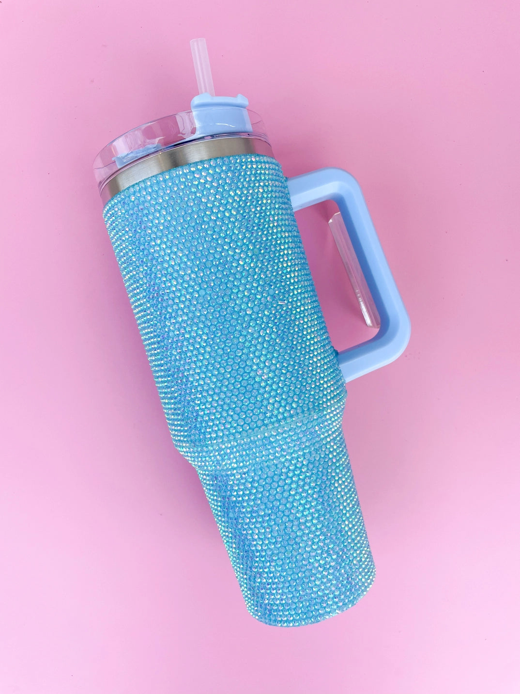 Turquoise Blue Rhinestone Tumbler