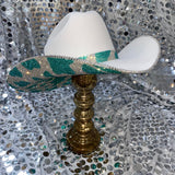 Turquoise and Crystal Cow Print