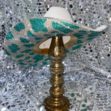 Turquoise and Crystal Cow Print