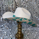 Turquoise and Crystal Cow Print