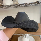 "Blacked Out" square style hat- underneath brim only