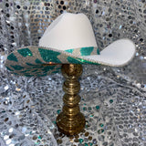 Turquoise and Crystal Cow Print
