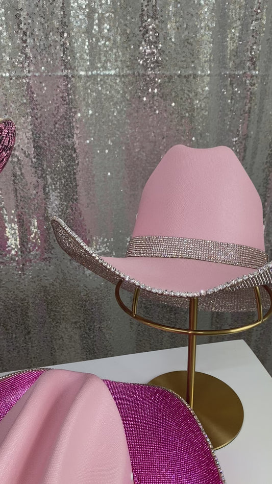 Pink & crystal hat
