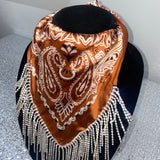 Rustic orange & crystal rhinestone bandana