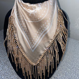 Champagne & gold rhinestone bandana