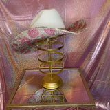 White hat with both brims rhinestoned