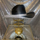 Black and Crystal Hat - Underneath Brim only