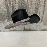 Black and Crystal Hat - Underneath Brim only