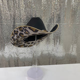 Both brims rhinestoned - top brim in black rhinestones 