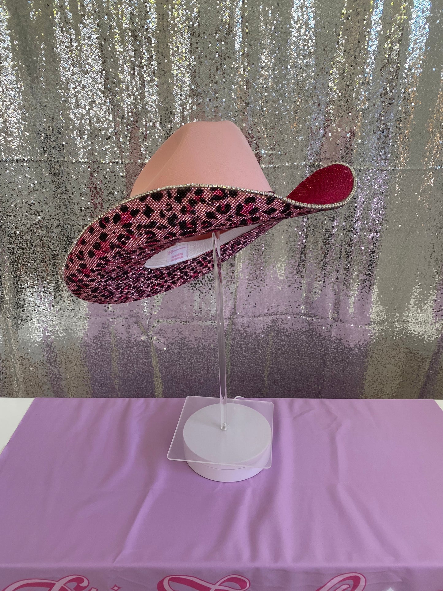Pink Leopard Print Hat