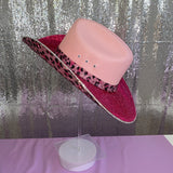 Pink Leopard Print Hat