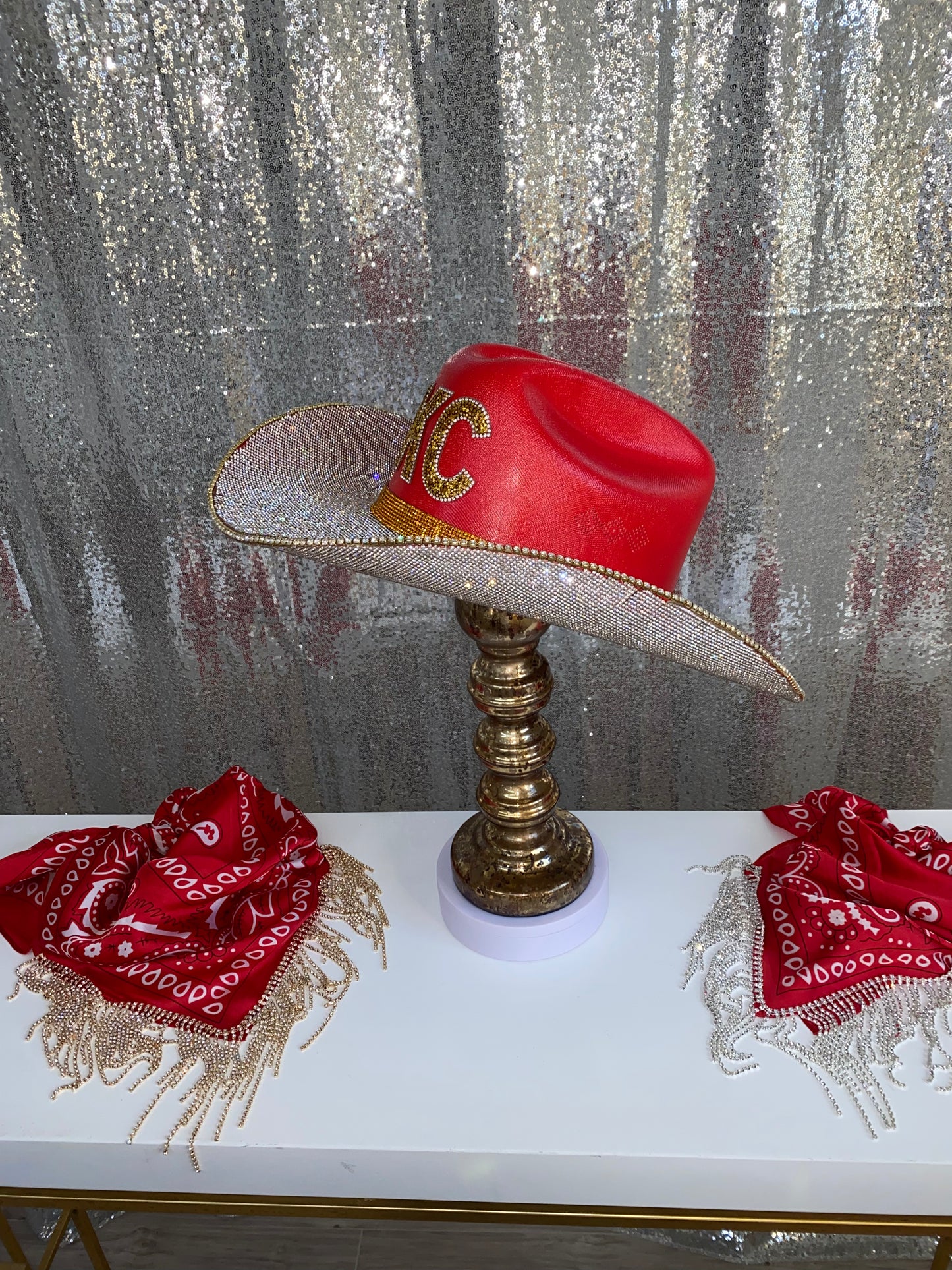 Kansas City Chiefs Hat Rhinestone Cowgirl