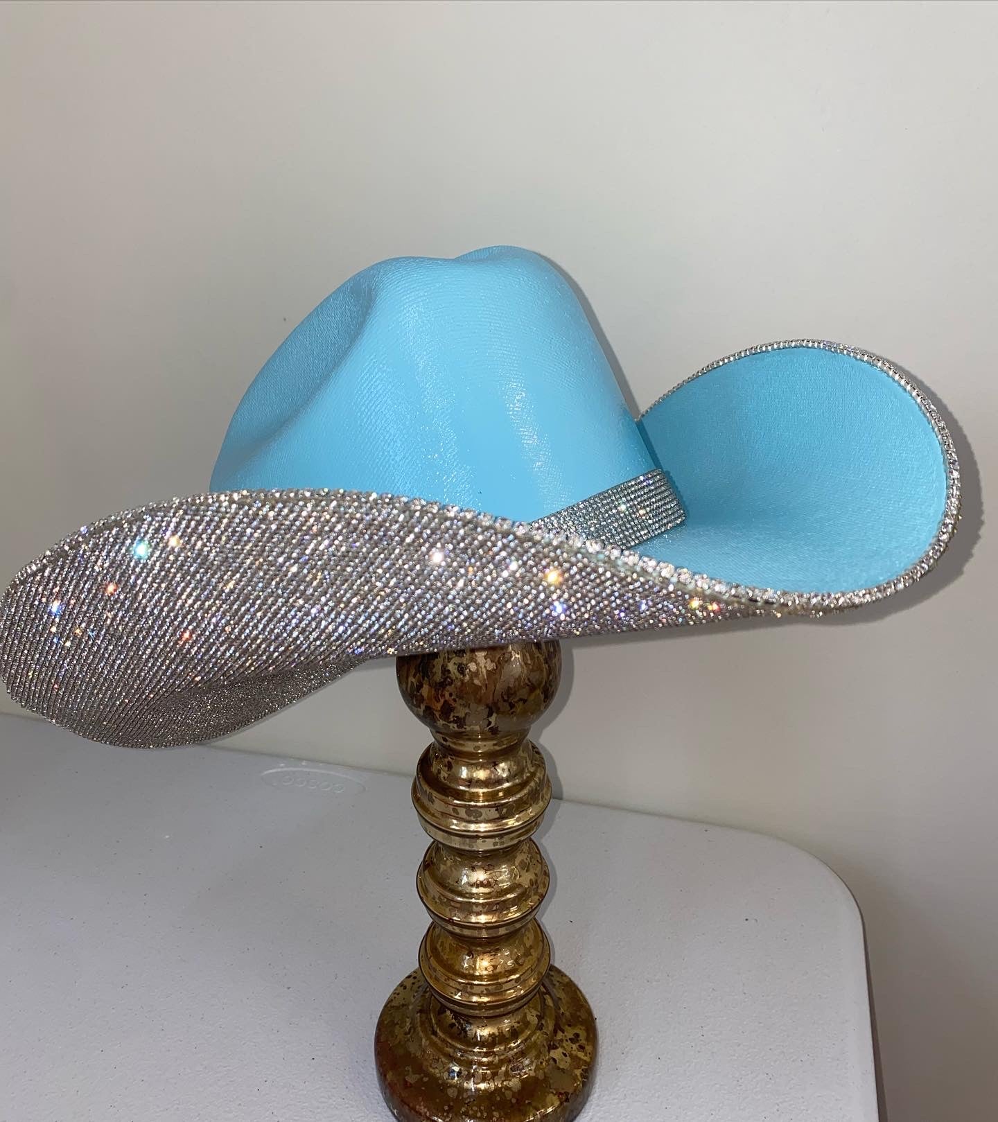 Robins Egg Blue Rhinestone Hat