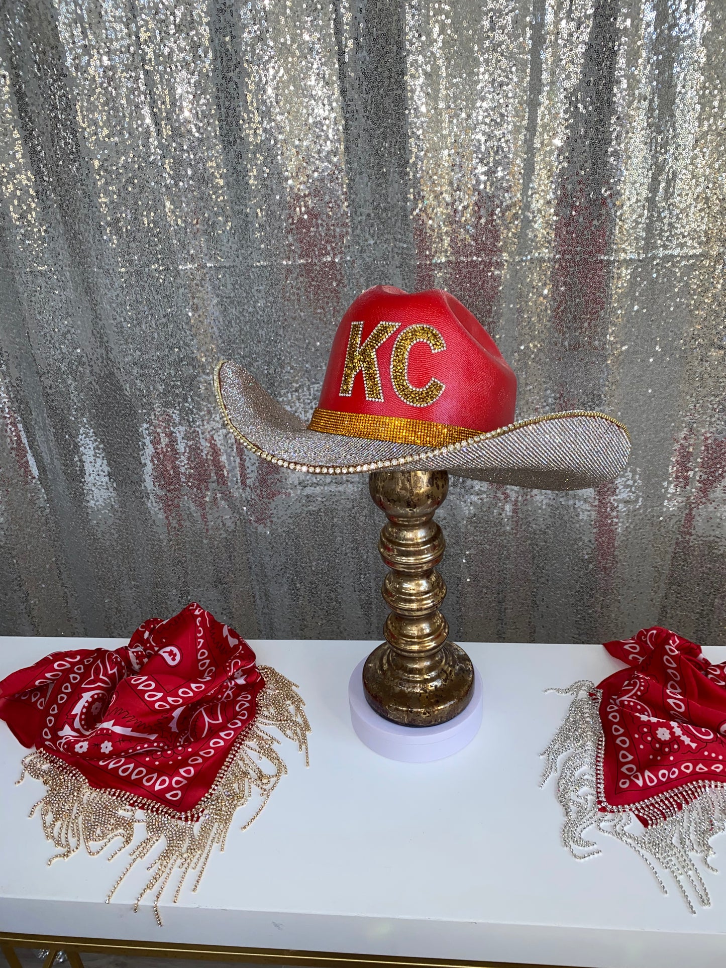 Kansas City Chiefs Hat Rhinestone Cowgirl